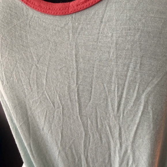 NWT!! 💚💗 LuLaRoe Mint Top with Coral Trim - Picture 2 of 8